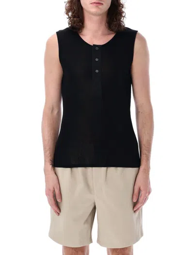 Ami Alexandre Mattiussi Ami Paris Ribbed Tank Top In Black