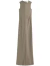Ami Alexandre Mattiussi Ami Paris Robe Longue Droite In Cendre