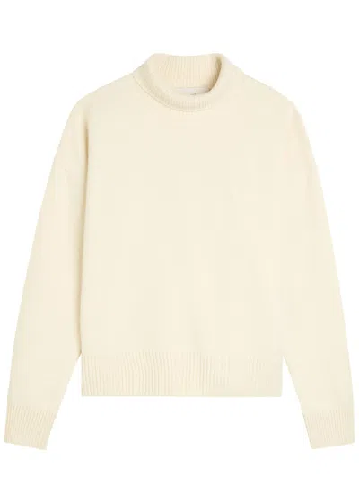 Ami Alexandre Mattiussi Ami Paris Roll-neck Wool And Cashmere-blend Jumper In Neutral