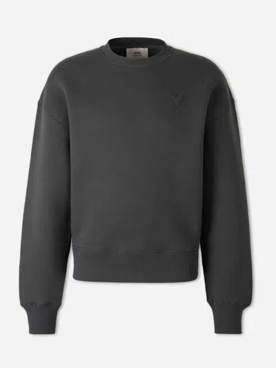 Ami Alexandre Mattiussi Ami Paris Round Neck Sweatshirt In Gray