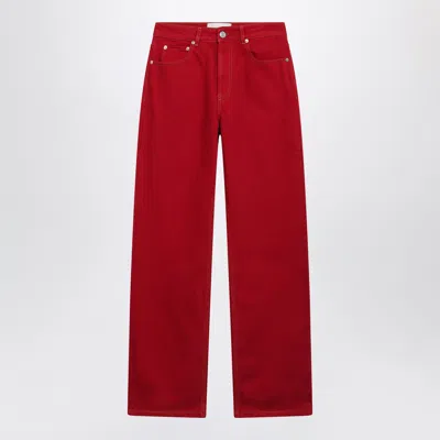 Ami Alexandre Mattiussi Denim Jeans Mid Rise Casual Pattern In Red