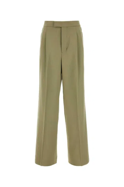 AMI ALEXANDRE MATTIUSSI AMI PARIS SAGE GREEN VISCOSE BLEND PANT
