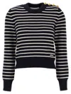 Ami Alexandre Mattiussi Ami Paris Cotton Blend Striped Sweater In Blue