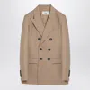 Ami Alexandre Mattiussi Ami Paris Sand-coloured Double-breasted Jacket In Wool Women