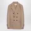 Ami Alexandre Mattiussi Ami Paris Sand-coloured Double-breasted Jacket In Wool Women