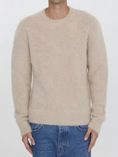 Ami Alexandre Mattiussi Ami Paris Sand Stretch Mohair Blend Sweater