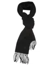 Ami Alexandre Mattiussi Ami Paris Scarf With Fringes And Logo In Black