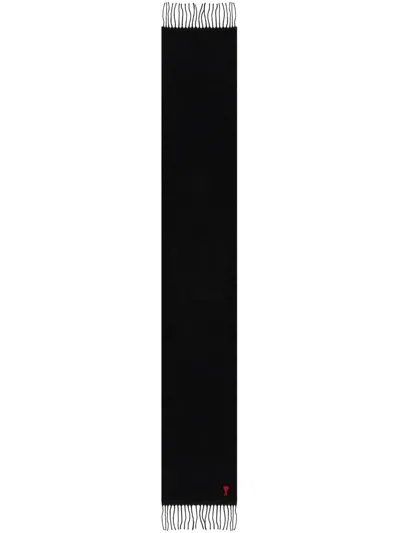 Ami Alexandre Mattiussi Ami Paris Scarf With Logo Unisex In Black