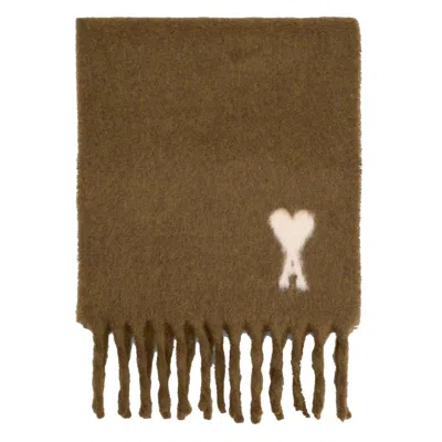 Ami Alexandre Mattiussi Ami Paris Scarfs In Brown