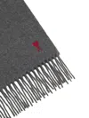 Ami Alexandre Mattiussi Ami Paris Men Ami De Coeur Wool Scarf In Gray