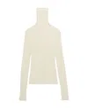 Ami Alexandre Mattiussi Ami Paris Semi-sheer Roll-neck Ribbed-knit Jumper In White