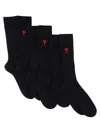 Ami Alexandre Mattiussi Pack Of 3 Adc Cotton Blend Socks In Black