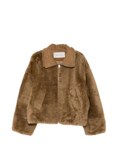 Ami Alexandre Mattiussi Ami Paris Shearling Jacket In Neutral