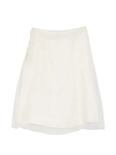 Ami Alexandre Mattiussi Ami Paris Sheer Layered Midi Skirt In Neutral