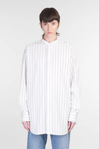 Ami Alexandre Mattiussi Ami Paris Shirt In Off-white/blue Note/navy