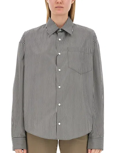 Ami Alexandre Mattiussi Alexandre Mattiussi Poplin Striped Buttonup Shirt In Multi