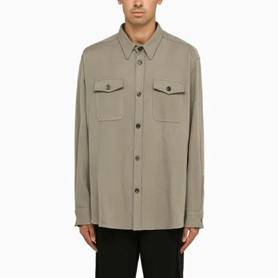 AMI ALEXANDRE MATTIUSSI AMI PARIS SHIRT WITH POCKETS IN TAUPE