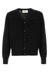 Ami Alexandre Mattiussi V-neckline Cardigan With Ribbed Cuffs And Hem In Black