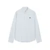 Ami Alexandre Mattiussi Adc Button-down Collar Logo-embroidered Striped Cotton Oxford Shirt In Blue