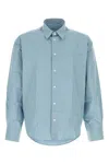 Ami Alexandre Mattiussi Poplin Shirt With Button Cuffs And Collar In Blue