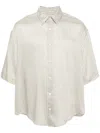 Ami Alexandre Mattiussi Ami De Coeur Monogram-motif Shirt In Brown