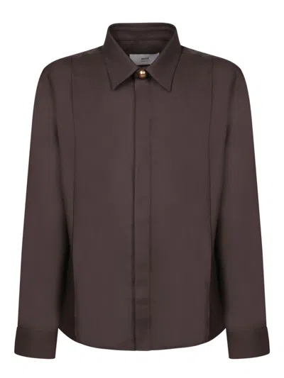 Ami Alexandre Mattiussi Ami Paris Shirts In Brown