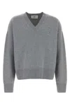 Ami Alexandre Mattiussi Puff Logo Patch Sweater Sweaters And Cardigans Gray In Gray