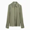 Ami Alexandre Mattiussi Ami Paris Olive Green Silk Shirt In Green