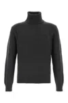 Ami Alexandre Mattiussi Ami Paris Charcoal Cashmere Blend Sweater In Multi