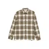 Ami Alexandre Mattiussi Checked Wool Overshirt Featuring Buttoned Cuffs In Brown