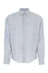 Ami Alexandre Mattiussi Viscose Shirt With Embroidered Checkered Pattern In Multicolor