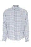 Ami Alexandre Mattiussi Viscose Shirt With Embroidered Checkered Pattern In Multicolor