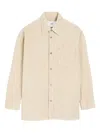 Ami Alexandre Mattiussi White Cotton Corduroy Side Slit Overshirt White In Neutral