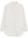 Ami Alexandre Mattiussi Ami Paris Shirts In Off-white/blue Note/navy