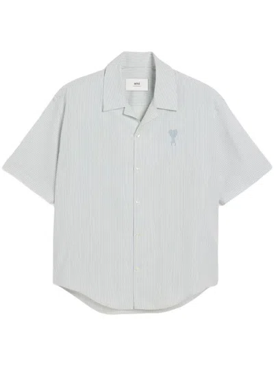 Ami Alexandre Mattiussi Ami Paris Striped Cotton Shirt In White