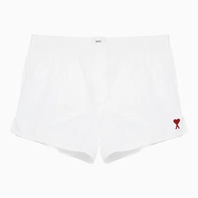 Ami Alexandre Mattiussi Ami Paris Short Ami De Coeur White Cotton