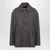 Ami Alexandre Mattiussi Ami Paris Short Oversized Coat With Brown Weave In Wool Blend In Brown