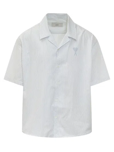 Ami Alexandre Mattiussi Ami Paris Short Sleeve Shirt Bell Neck In White