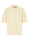 Ami Alexandre Mattiussi Ami Paris Cream Viscose Blend Oversize Polo Shirt
