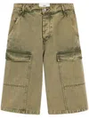 Ami Alexandre Mattiussi Green Cotton Wide Fit Cargo Bermuda Short Green