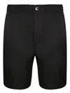 Ami Alexandre Mattiussi Ami Black Shorts With Elasticated Waist And Hidden Pockets In Black