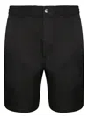 Ami Alexandre Mattiussi Ami Black Shorts With Elasticated Waist And Hidden Pockets In Black