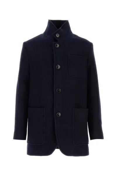 Ami Alexandre Mattiussi Midnight Blue Wool Coat