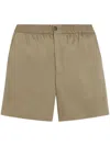 Ami Alexandre Mattiussi Khaki Cotton Elasticated Waist Shorts In Laurel
