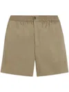 Ami Alexandre Mattiussi Khaki Cotton Elasticated Waist Shorts In Laurel