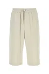 Ami Alexandre Mattiussi Ami Chalk Cotton Bermuda Shorts In White