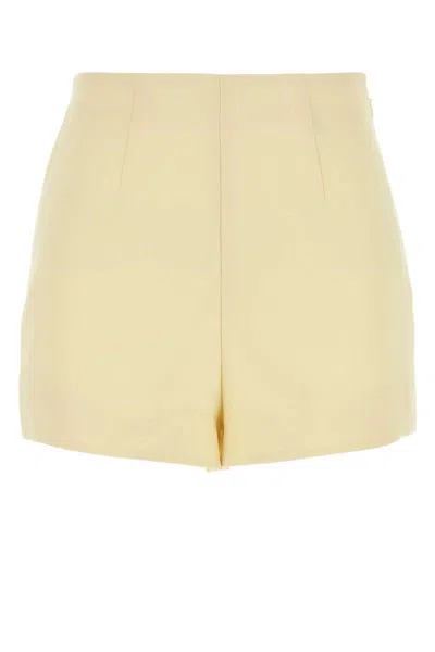 Ami Alexandre Mattiussi Ami Women Pastel Yellow Wool Shorts