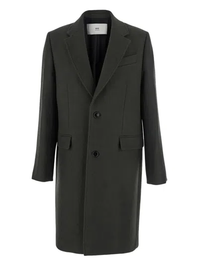 Ami Alexandre Mattiussi Ami Paris Single Breasted Coat In Black