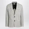 Ami Alexandre Mattiussi Ami Paris Single Breasted Cream Check Jacket