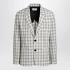 Ami Alexandre Mattiussi Ami Paris Single Breasted Cream Check Jacket